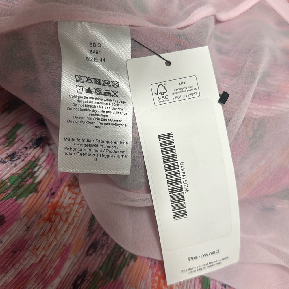 Ganni PLEATED GEORGETTE SMOCK MIDI DRESS - sugar plum - Picture 13 of 16
